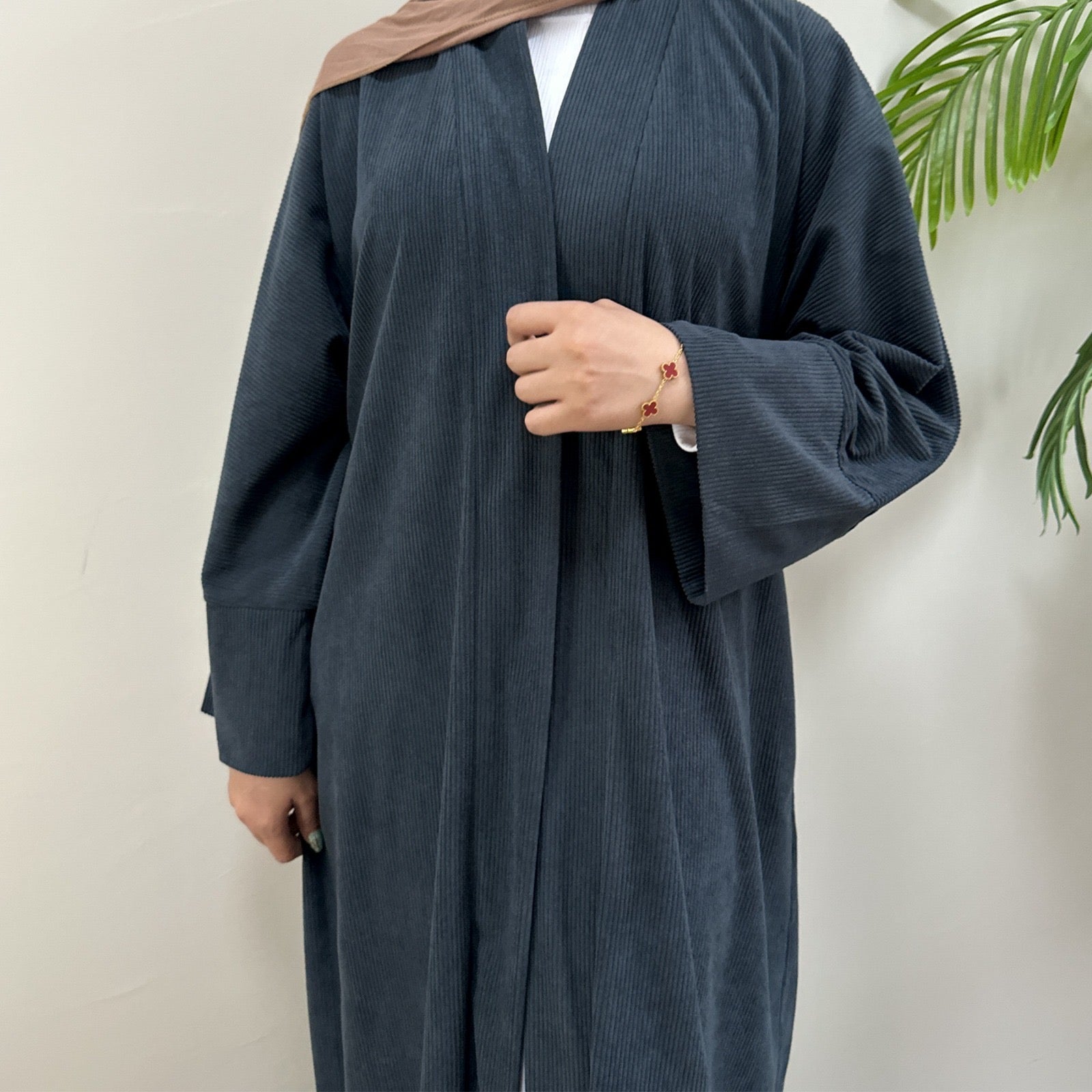 Corduroy Open Abaya