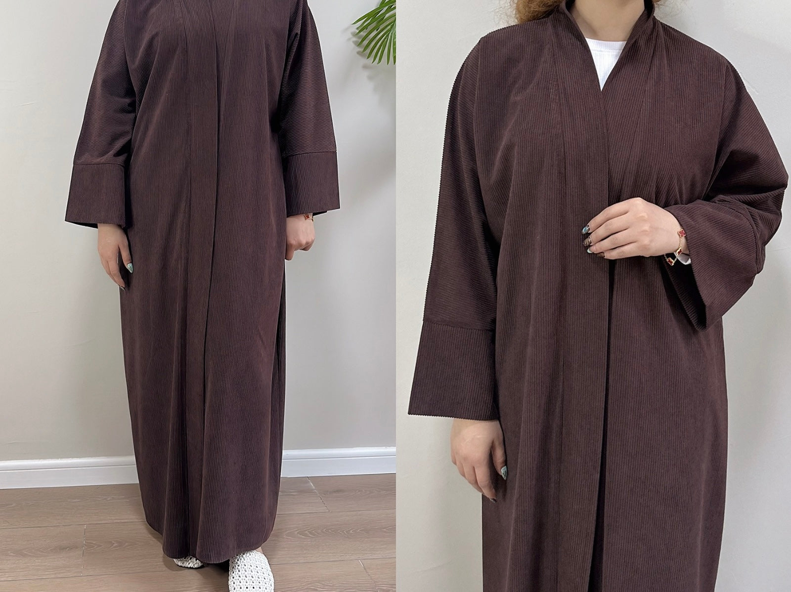 Corduroy Open Abaya