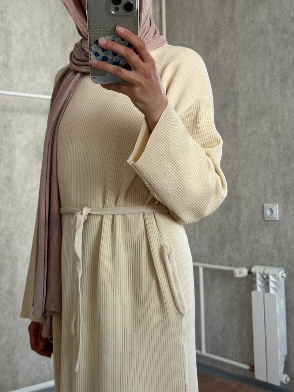 Ribbed Winter Abaya