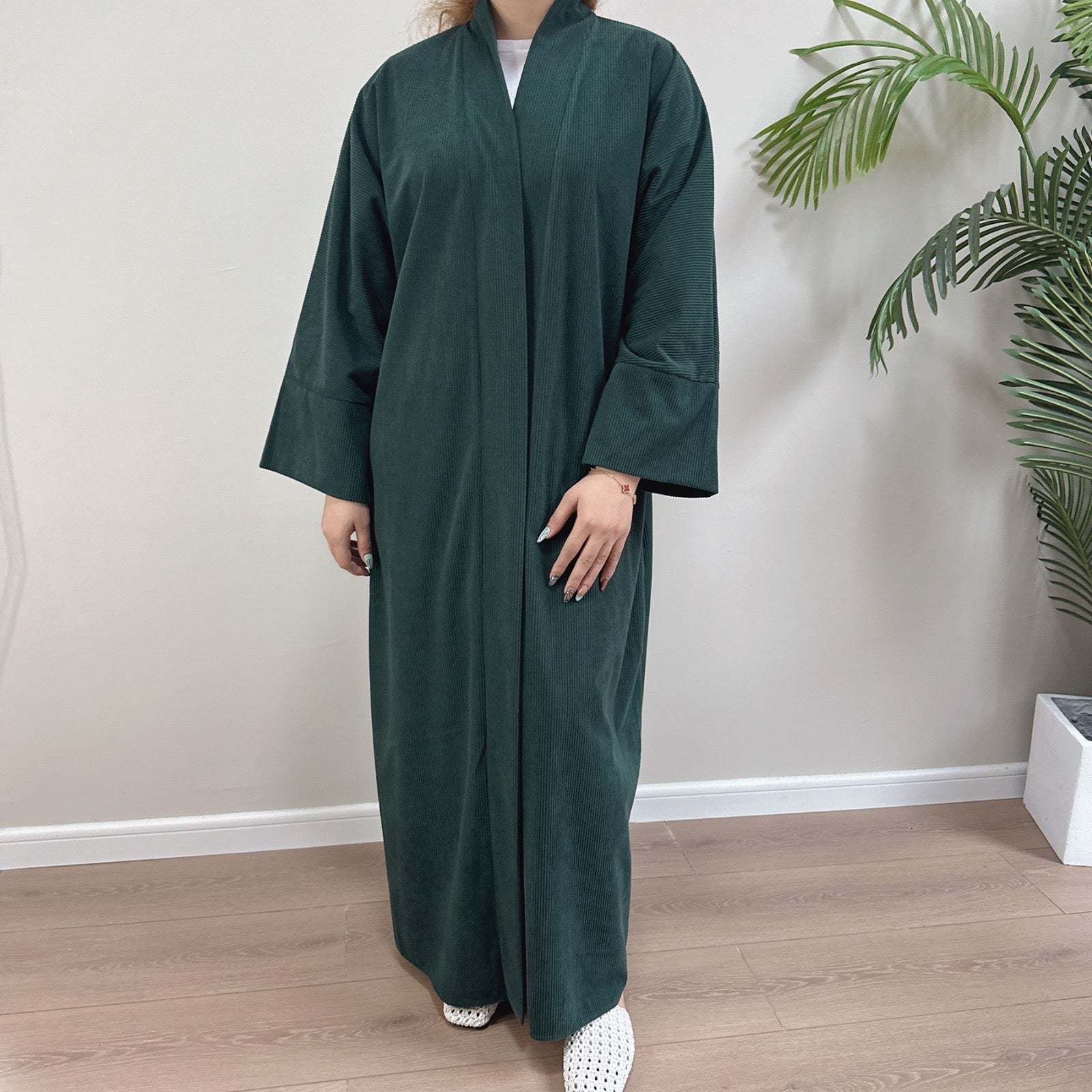 Corduroy Open Abaya