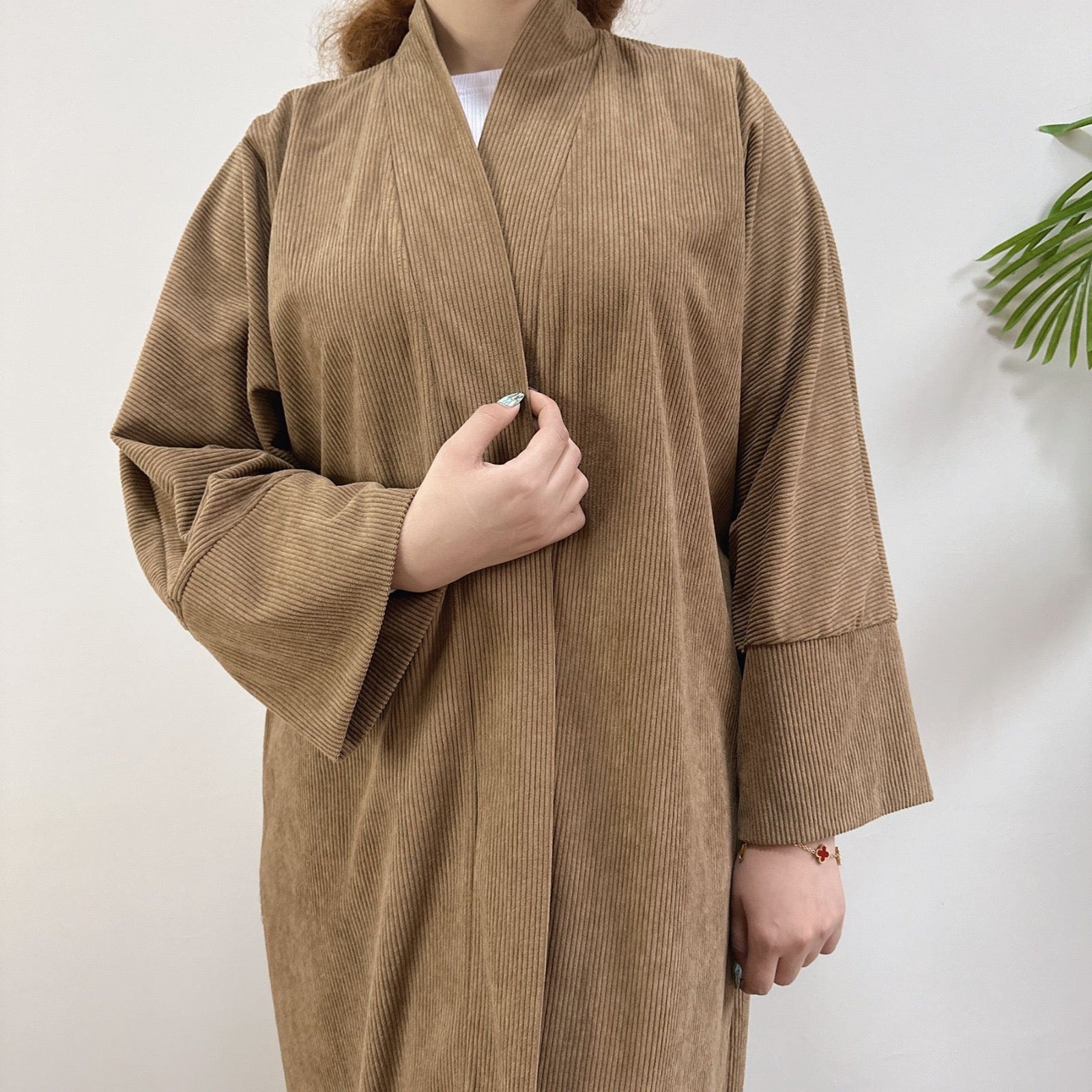 Corduroy Open Abaya