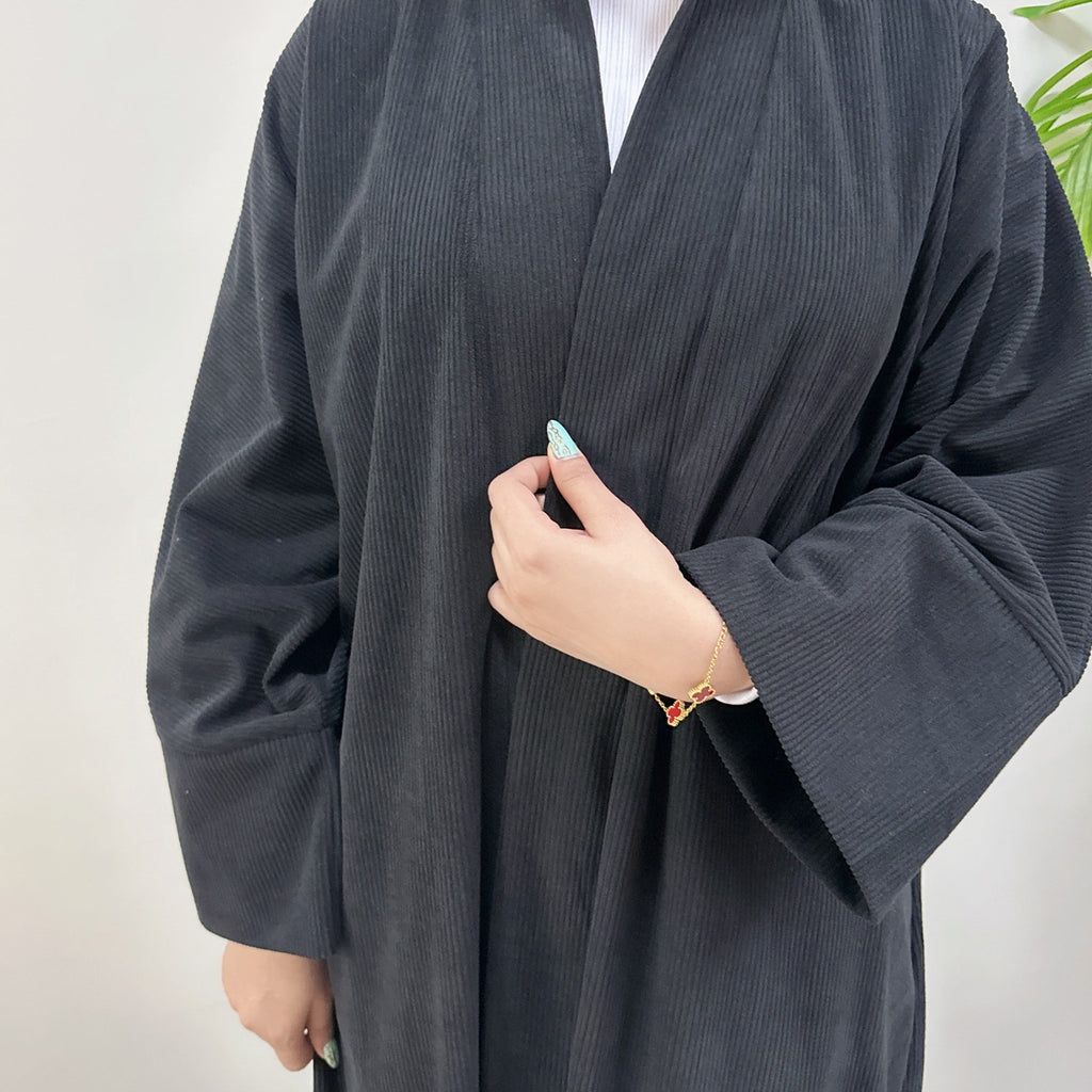 Corduroy Open Abaya